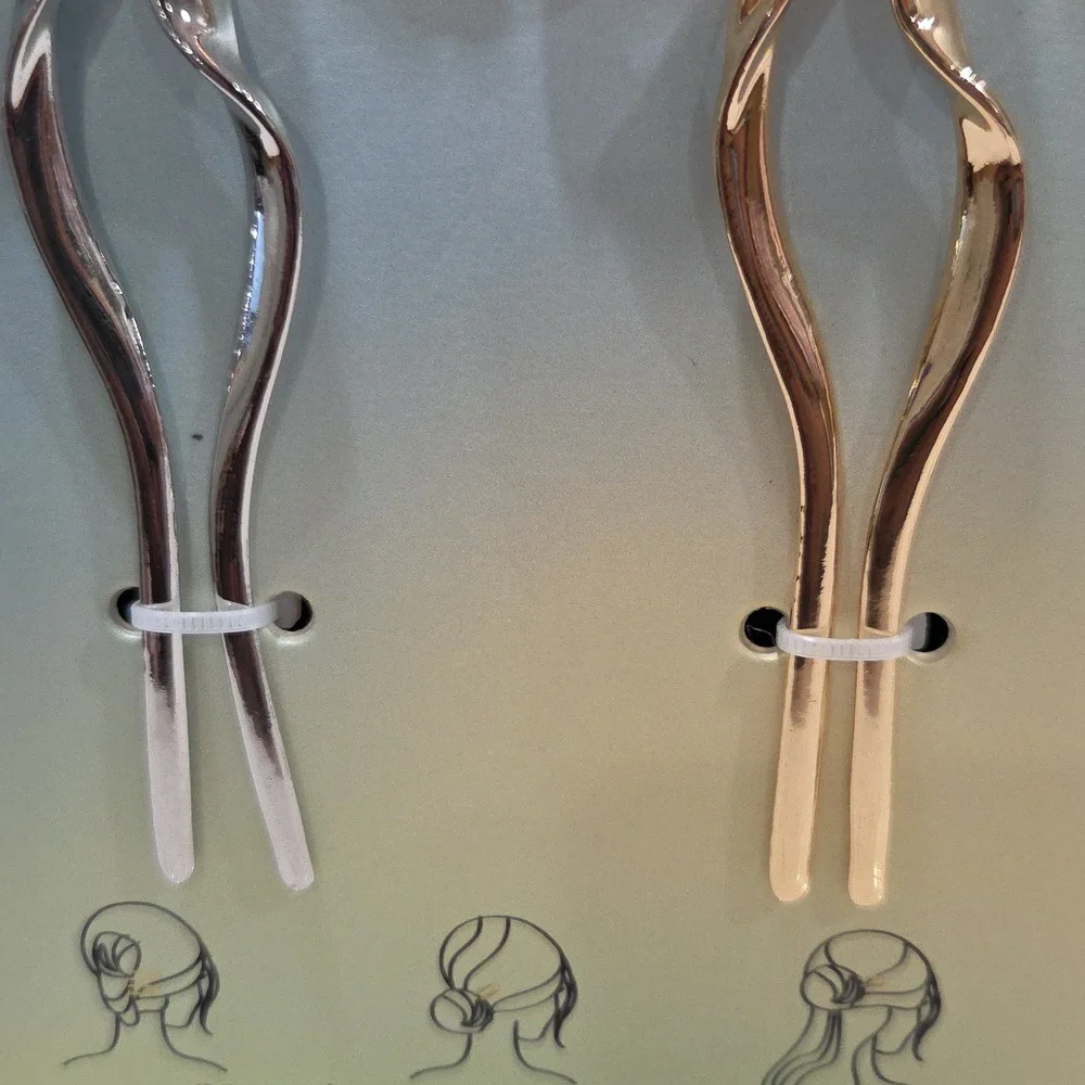 💛▪️Piper K▪️ Silver and Gold Hair Twist Tuck And Go Set Of 2  Pins
